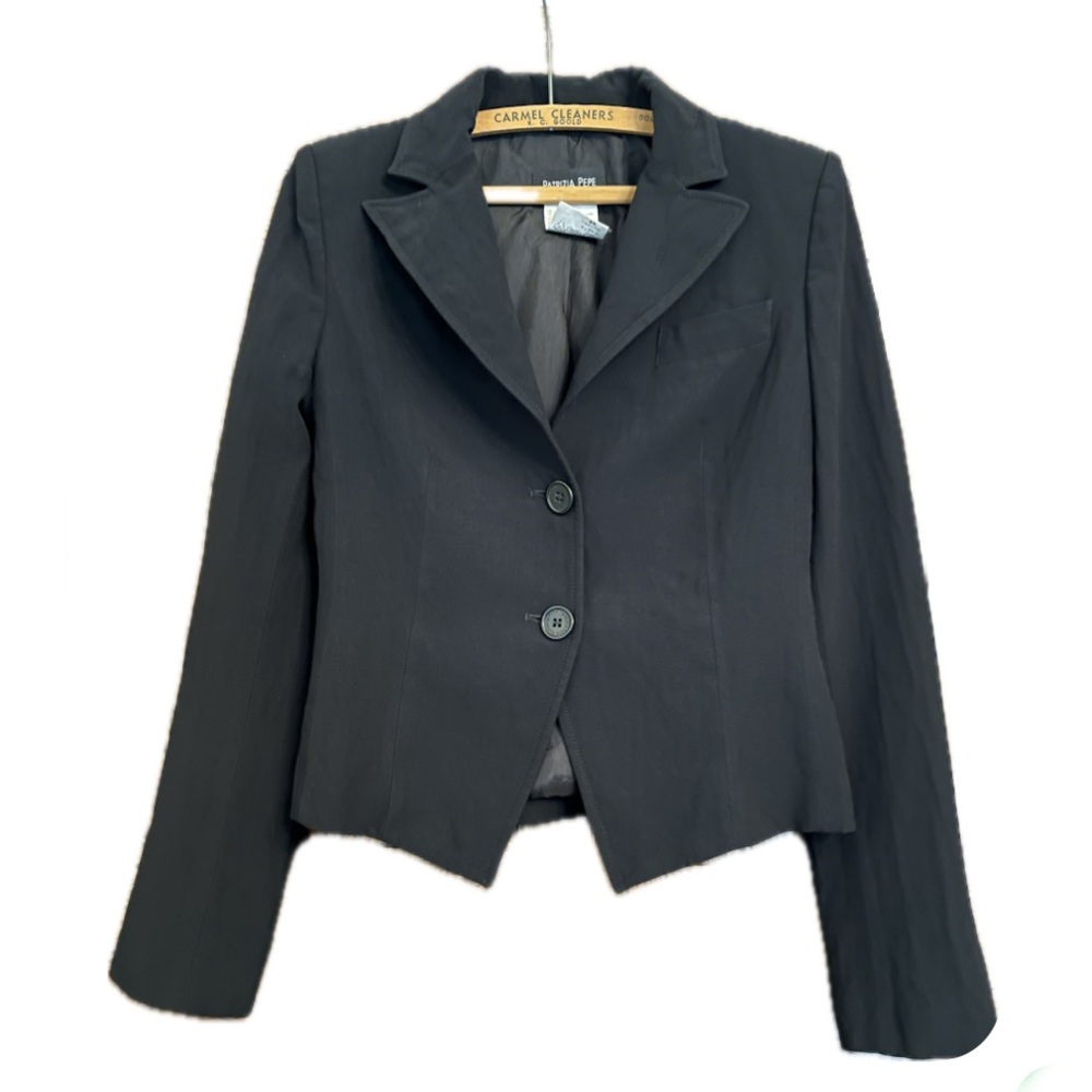 Vintage Patrizia Pepe Firenze Italian Black Two Button Blazer, Small
